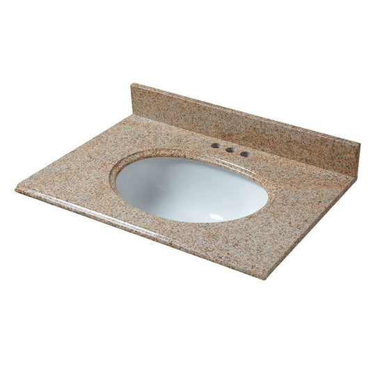 25" x 22" Countertop Vanity with Integrated Sink in Beige