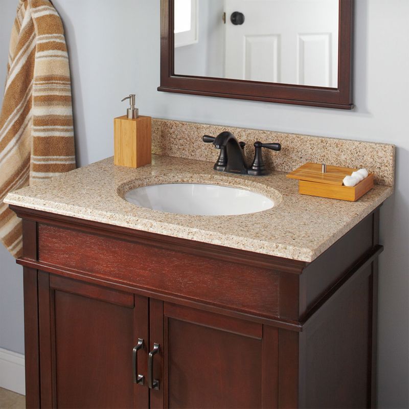 25' x 22' Countertop Vanity with Integrated Sink in Beige