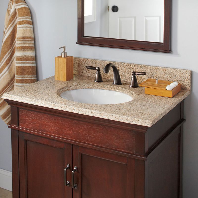 25' x 22' Countertop Vanity with Integrated Sink in Beige
