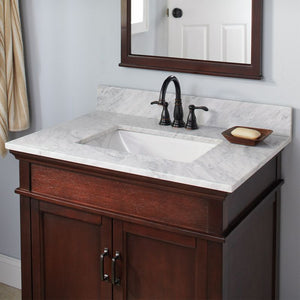 25' x 22' Countertop Vanity with Integrated Sink in Carrara