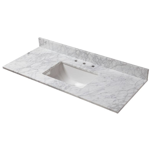 49" x 22" Countertop Vanity with Integrated Sink in Carrara