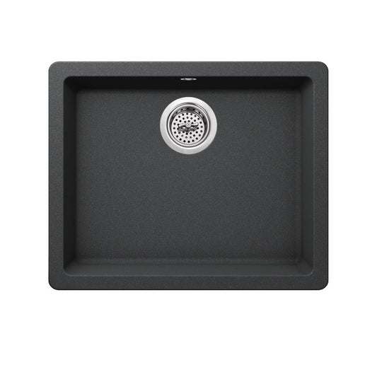 21.65" Quartz Single-Basin Undermount Kitchen Sink in Grey (21.65" x 16.92" x 7.88")