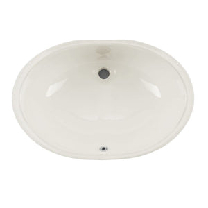 17.25' x 6.25' Single-Basin Undermount Vanity Sink in Biscuit