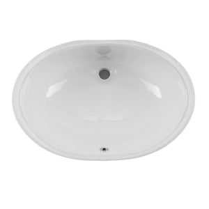 17.25' x 6.25' Single-Basin Undermount Vanity Sink in White