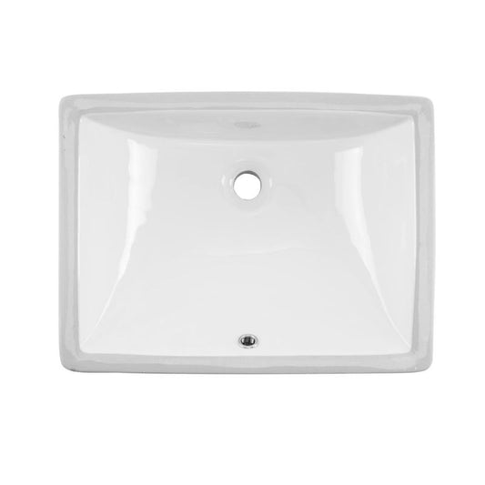 18" x 6" Single-Basin Undermount Vanity Sink in White