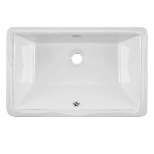 18.5" x 5.5" Single-Basin Undermount Vanity Sink in White