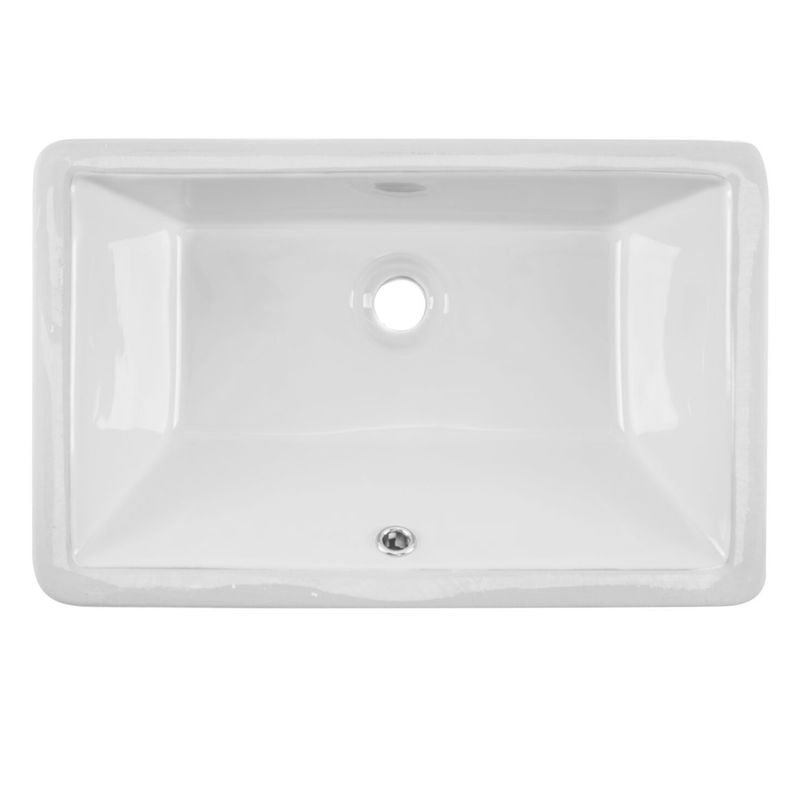 18.5' x 5.5' Single-Basin Undermount Vanity Sink in White