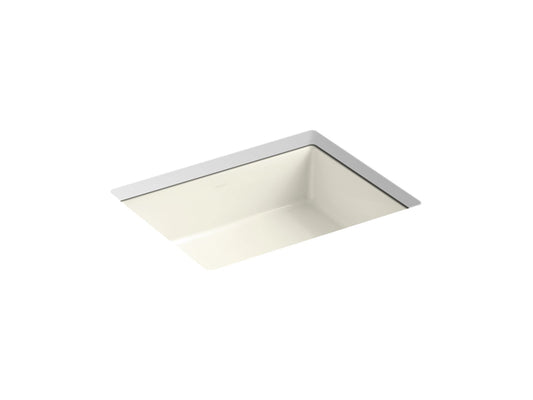 Verticyl Rectangle 22" x 17.5" x 8.19" Vitreous China Undermount Bathroom Sink in Biscuit