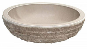 20' Lava Rock Circular Vessel Bathroom Sink in Beige from Wauld Collection