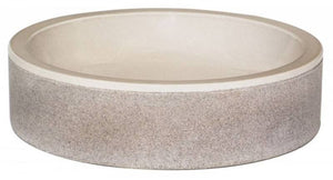 20' Lava Rock Cylinder Vessel Bathroom Sink in Beige from Wauld Collection