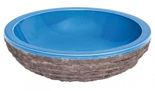 20" Lava Rock Circular Vessel Bathroom Sink in Blue from Wauld Collection