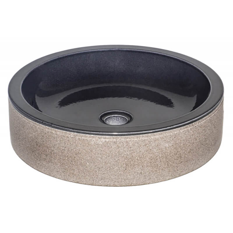 20' Lava Rock Vessel Bathroom Sink in Ebony from Wauld Collection