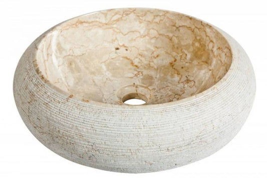 12.75" Marble Vessel Bathroom Sink in White from Wauld Collection