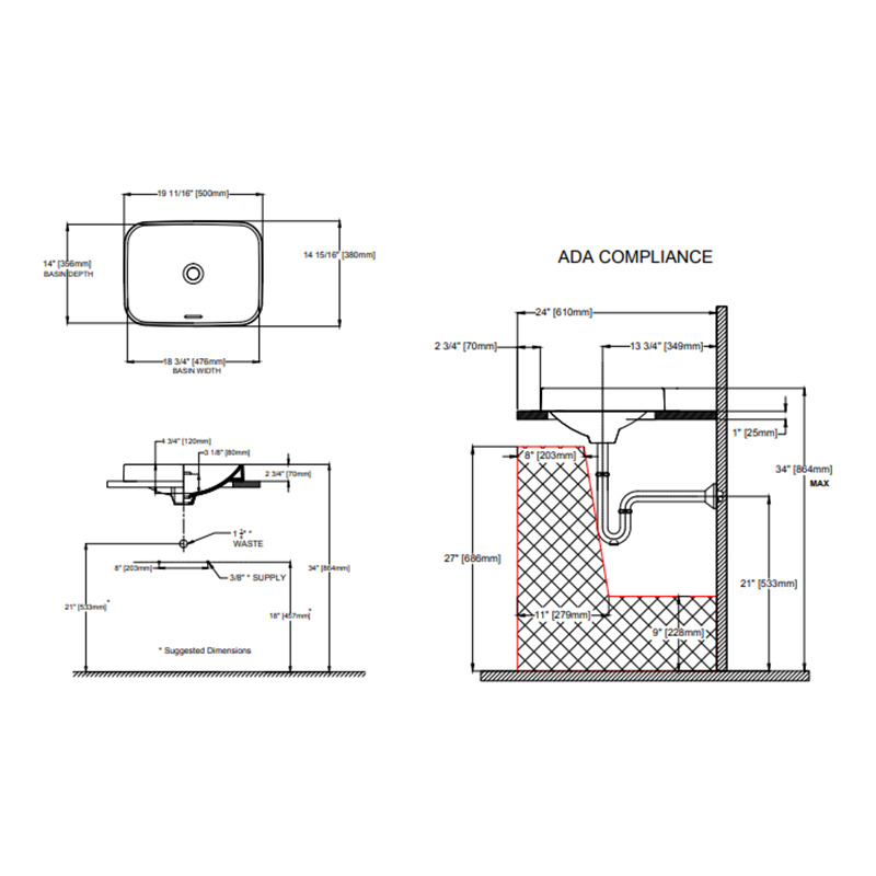 14.94' Vitreous China Vessel Bathroom Sink with CeFiONtect in Cotton White from Arvina Collection