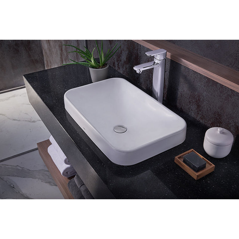 14.94' Vitreous China Vessel Bathroom Sink with CeFiONtect in Cotton White from Arvina Collection