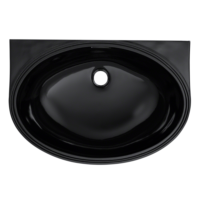 16.5' Vitreous China Undermount Bathroom Sink in Ebony