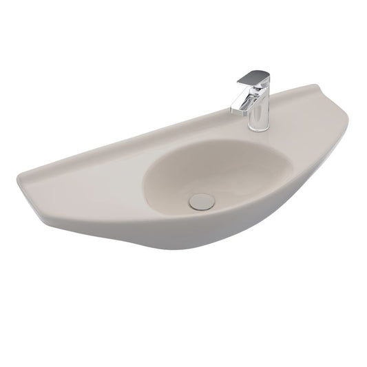 11.81" Vitreous China Wall Mount Bathroom Sink in Sedona Beige