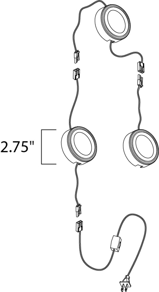 CounterMax MX-LD-AC 2.75" Under Cabinet Disc (3/PK) in Satin Nickel - 3000 Color Temperature