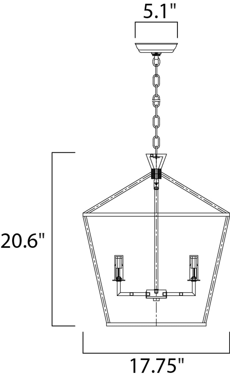 Abode 17.75' 4 Light Single-Tier Chandelier in Gold Leaf and Textured Black