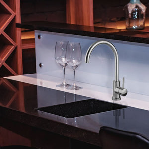 Modern Gooseneck Single-Handle Kitchen Faucet in Brushed Nickel