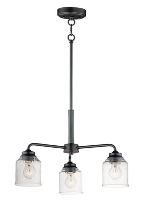 Acadia 20' 3 Light Semi-Flush Mount Chandelier in Black