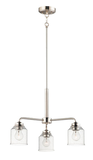 Acadia 20' 3 Light Semi-Flush Mount Chandelier in Satin Nickel