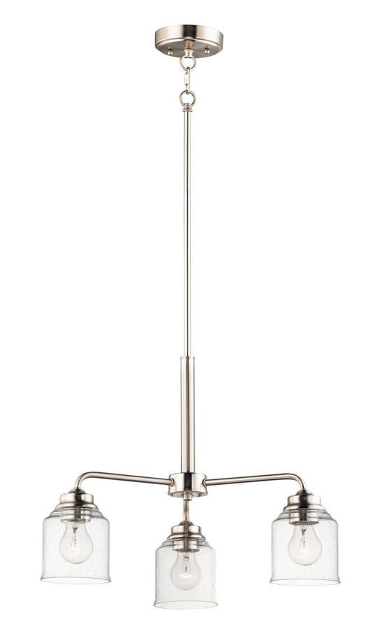 Acadia 20" 3 Light Semi-Flush Mount Chandelier in Satin Nickel