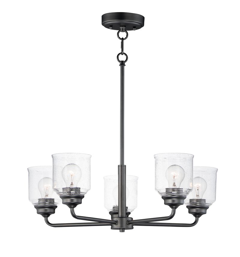 Acadia 26' 5 Light Single-Tier Chandelier in Black