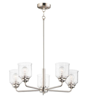 Acadia 26' 5 Light Single-Tier Chandelier in Satin Nickel