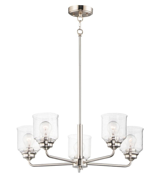 Acadia 26" 5 Light Single-Tier Chandelier in Satin Nickel