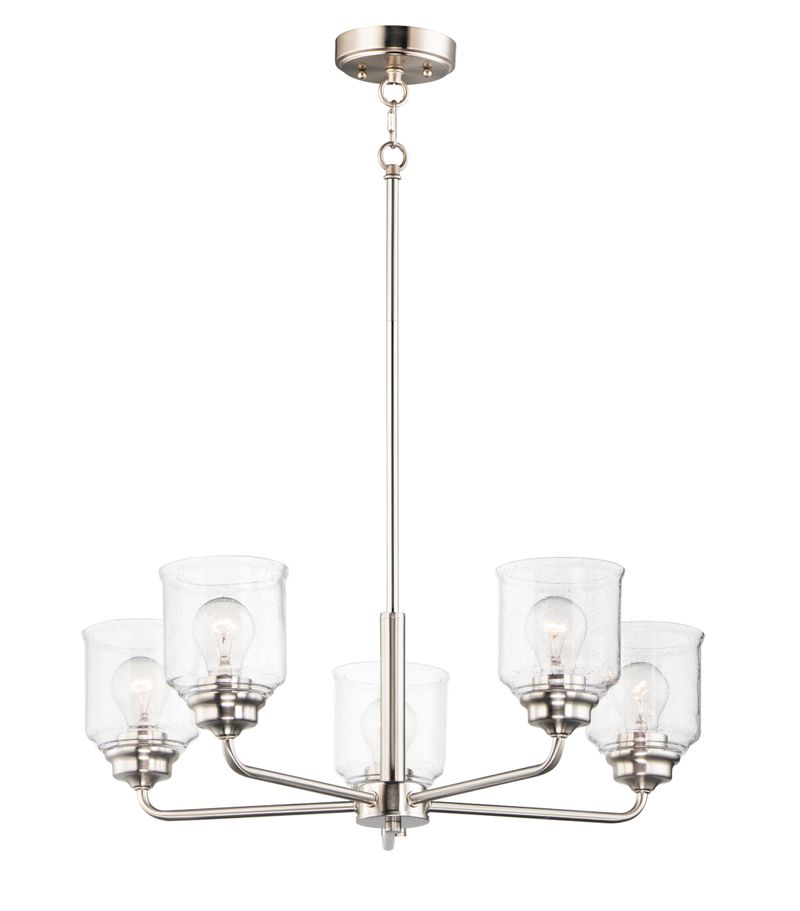 Acadia 26' 5 Light Single-Tier Chandelier in Satin Nickel