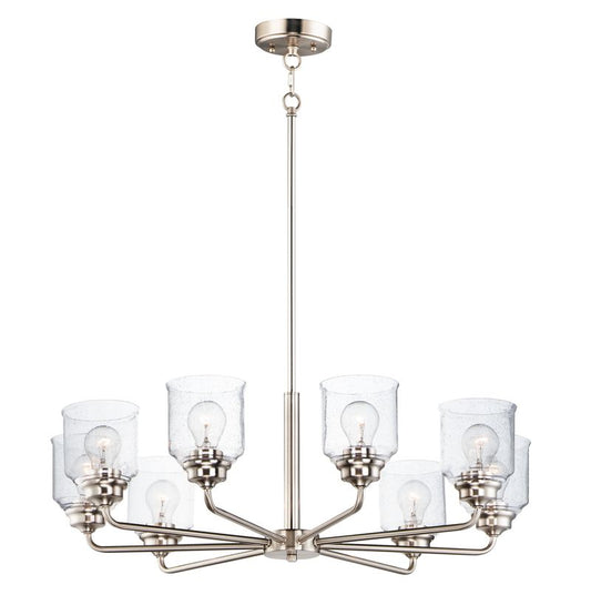 Acadia 32" 8 Light Chandelier in Satin Nickel