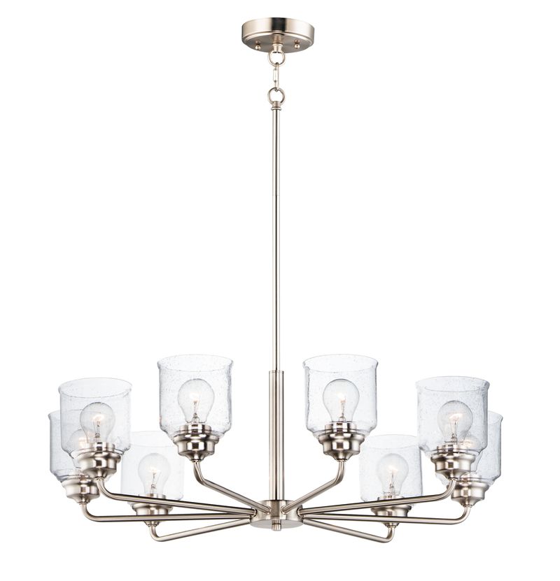 Acadia 32' 8 Light Chandelier in Satin Nickel