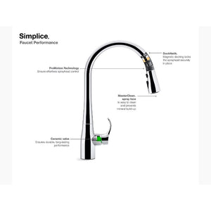 Simplice Pull-Down 16.63' Kitchen Faucet in Matte Black