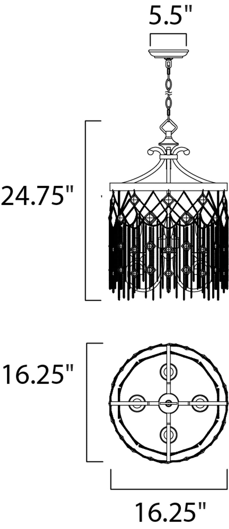 Alessandra 16.25' 4 Light Chandelier in Silver Mist