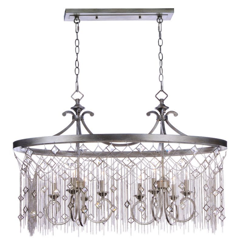 Alessandra 16.25' 8 Light Chandelier in Silver Mist