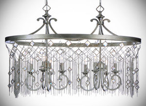 Alessandra 16.25' 8 Light Chandelier in Silver Mist