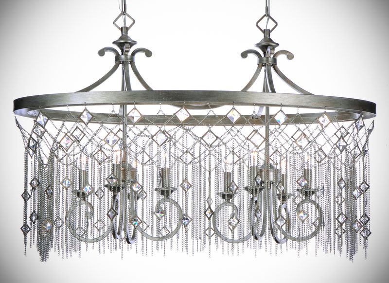 Alessandra 16.25' 8 Light Chandelier in Silver Mist