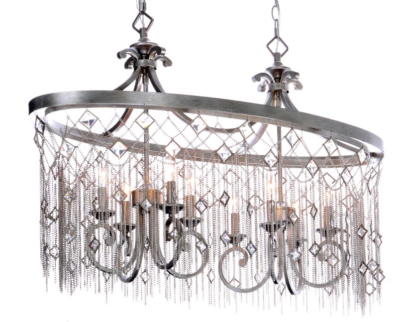 Alessandra 16.25' 8 Light Chandelier in Silver Mist