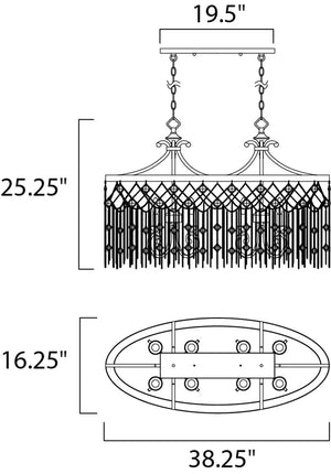 Alessandra 16.25' 8 Light Chandelier in Silver Mist
