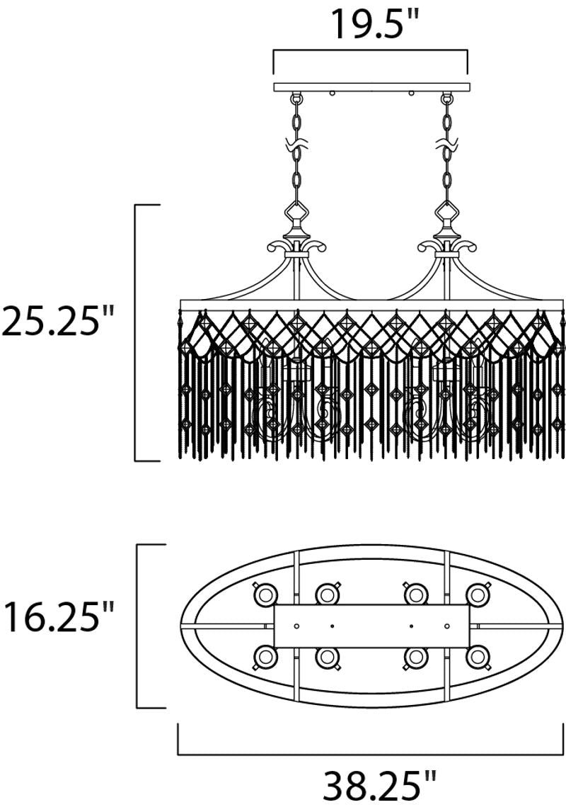 Alessandra 16.25' 8 Light Chandelier in Silver Mist