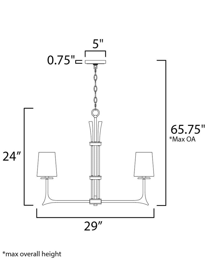 Anvil 29' 6 Light Single-Tier Chandelier in Natural Iron