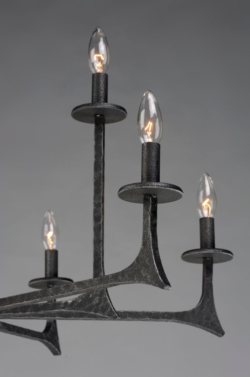 Anvil 34' 9 Light Multi-Tier Chandelier in Natural Iron