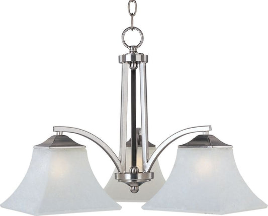 Aurora 22.5" 3 Light Down Light Chandelier in Satin Nickel