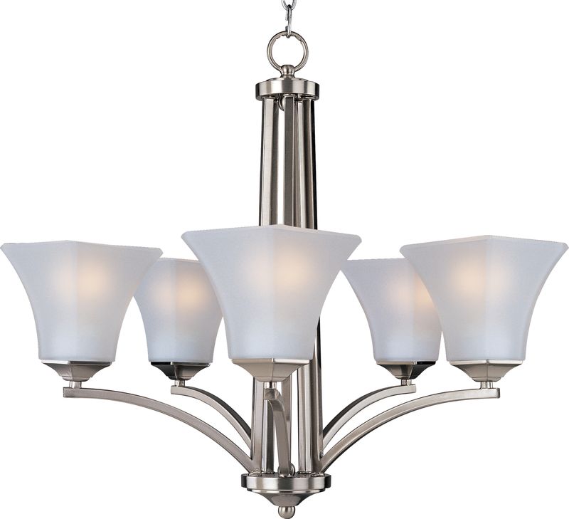 Aurora 26' 5 Light Single-Tier Chandelier in Satin Nickel