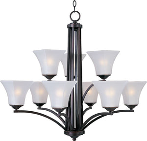 Aurora 31.5' 9 Light Multi-Tier Chandelier in Oil Rubbed Bronze