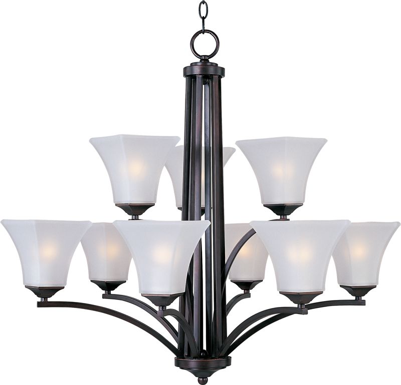 Aurora 31.5' 9 Light Multi-Tier Chandelier in Oil Rubbed Bronze