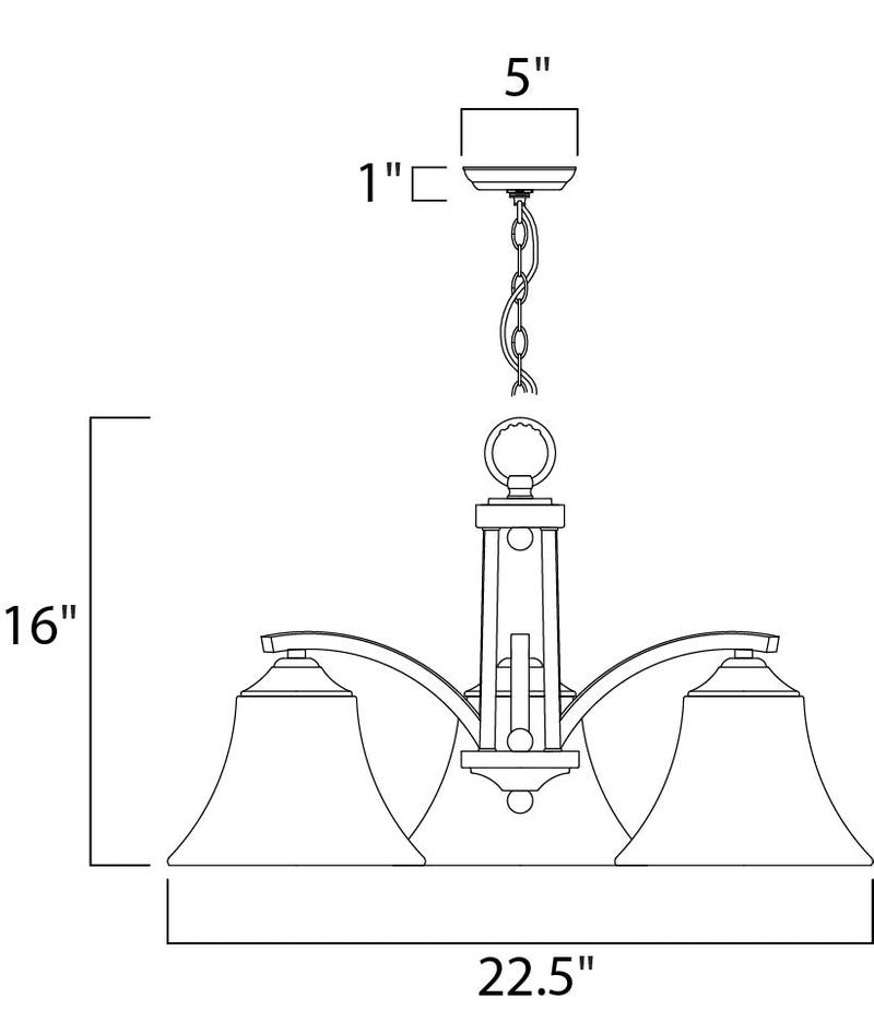 Aurora 22.5' 3 Light Down Light Chandelier in Oil Rubbed Bronze