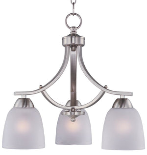 Axis 18' 3 Light Down Light Chandelier in Satin Nickel