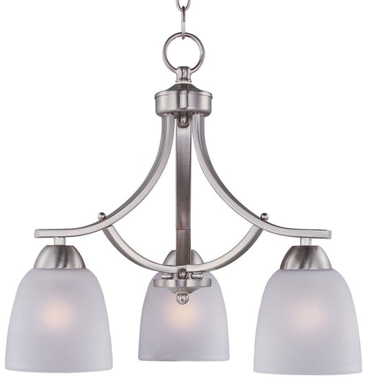 Axis 18" 3 Light Down Light Chandelier in Satin Nickel